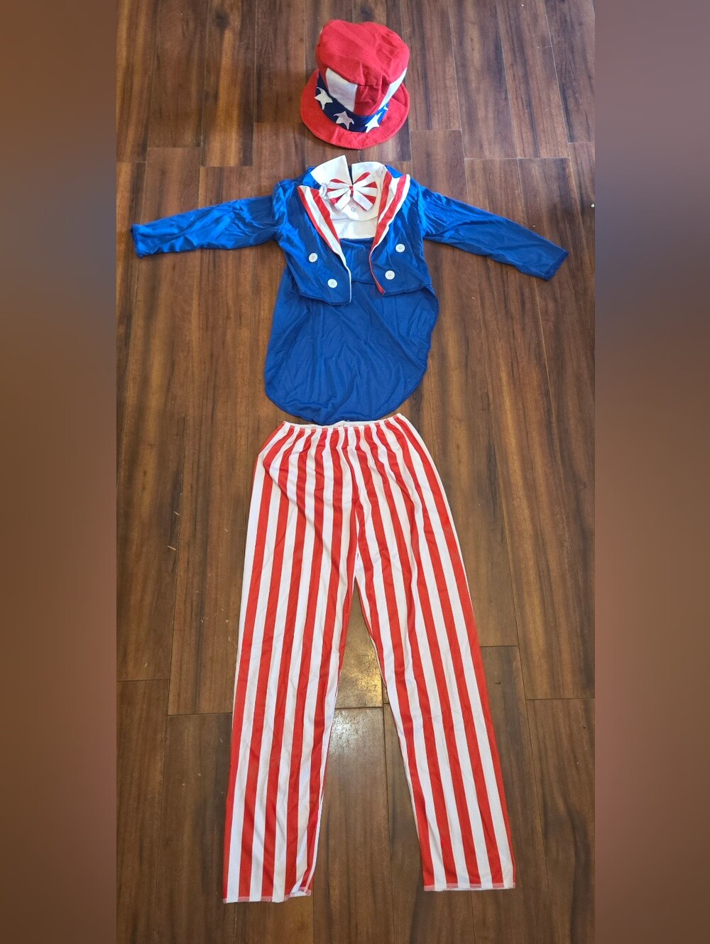 EUC Rubie's Patriotic Uncle Sam Kids Costume Red White Blue Size 8/10 - Picture 2 of 4